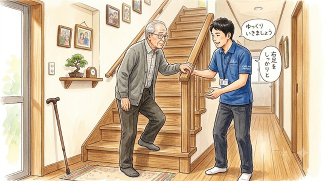階段昇降練習の様子
